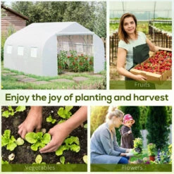 Outsunny Greenhouse Polytunnel 4.5 X 3 X 2m - White -OUTSUNNY Shop mXD75618889824dce jpg