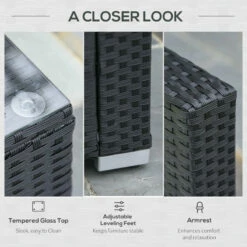 Outsunny Rattan Sofa Set With Coffee Table - Black -OUTSUNNY Shop mdDb10186543da73c jpg