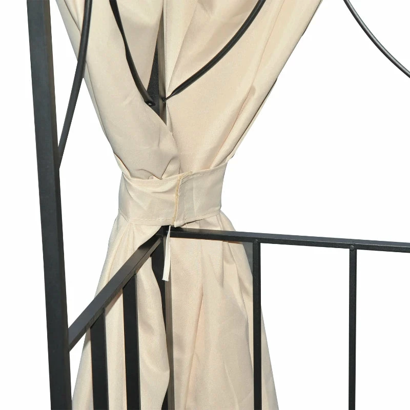 Outsunny Metal Gazebo With Curtains 3 X 3m - Beige 10 Outsunny Metal Gazebo With Curtains 3 X 3m - Beige - Image 8