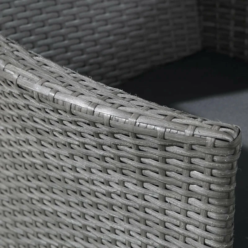 Outsunny Rattan Bistro Set 3pc - Grey 14 Outsunny Rattan Bistro Set 3pc - Grey - Image 12