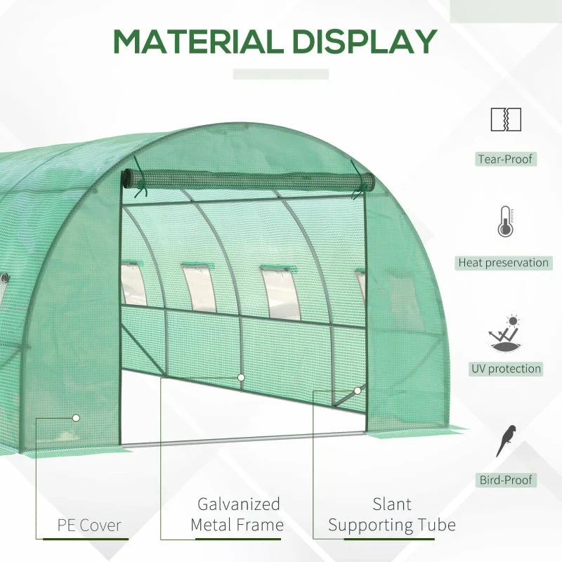 Outsunny Greenhouse Tunnel 6 X 3 M - Green 6 Outsunny Greenhouse Tunnel 6 X 3 M - Green - Image 4