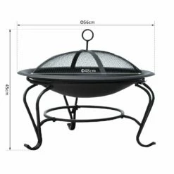 Outsunny Steel Fire Pit, Φ 56x45H Cm (Lid Included)-Black -OUTSUNNY Shop nTC54317dc39d42d2 20e3eb41 306e 4e1e 9e4a 8c0175d1f777