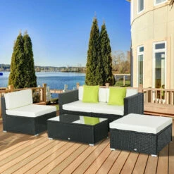Outsunny Rattan Sofa Set With Coffee Table - Black -OUTSUNNY Shop nd0ebf186543dc112 jpg