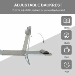 Outsunny Adjustable Sun Bed Lounger - Coffee Brown -OUTSUNNY Shop nhda09186a63a9b93 jpg