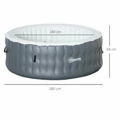 Outsunny Round Hot Tub 4 Person, Light Grey -OUTSUNNY Shop no1a1218041c96579 jpg