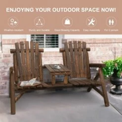 Outsunny Adirondack Style Garden Bench - Carbonised -OUTSUNNY Shop o8d03f17dc5425ec0 db1adbd1 b41d 4cce 8dcc 6a662fa940c3