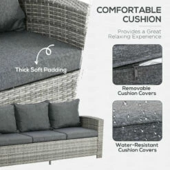 Outsunny Outdoor Rattan Sofa Dining Set 6 Piece - Light Grey -OUTSUNNY Shop olQ88c188b88b21ae jpg