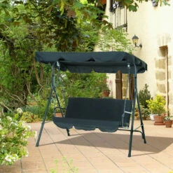 Outsunny Swing Chair 3 Seater - Black -OUTSUNNY Shop ozV6ff1876a47abac jpg
