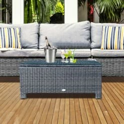 Outsunny Rattan Coffee Table - Brown -OUTSUNNY Shop p1U6ff17eecc2a710