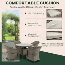 Outsunny Rattan Dining Set 4 Seater - Grey -OUTSUNNY Shop pDJ75618041c966ae jpg