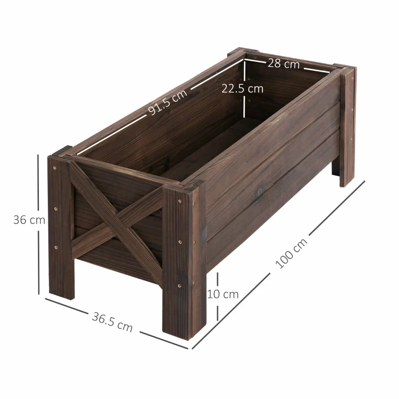 Outsunny Garden Raised Bed 100x36.5x36 Cm 5 Outsunny Garden Raised Bed 100x36.5x36 Cm - Image 3