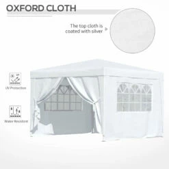 Outsunny Gazebo 2.95 M X 2.95 M - White -OUTSUNNY Shop prfb10185156050d4 jpg