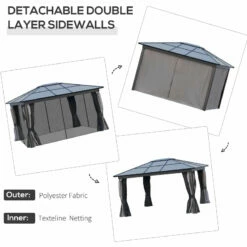 Outsunny Hardtop Gazebo 3.6 X 4m - Black & Dark Grey -OUTSUNNY Shop q3u88c17f96872b6d jpg
