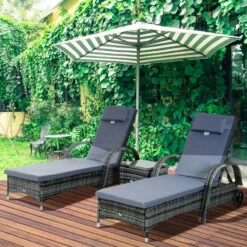 Outsunny Rattan Lounge Set With Side Table - Grey 25 Outsunny Rattan Lounge Set With Side Table - Grey -OUTSUNNY Shop qoO90f1882cd9cd2f jpg