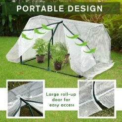 Outsunny 99x71x60cm Mini PVC Cover Steel Frame Greenhouse -OUTSUNNY Shop r8Ab1017edc605c99