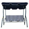 Outsunny 3 Seater Canopy Swing Chair Outdoor Garden Bench With Adjustable Canopy And Metal Frame - Blue Stripes -OUTSUNNY Shop rKxcee17dc3d43048 jpg
