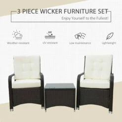 Outsunny Rattan Bistro Set - Brown -OUTSUNNY Shop rPUa0917eecc29ba2 jpg