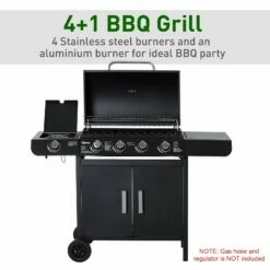 Outsunny 4+1 Gas Burner Grill BBQ Trolley Backyard Garden Smoker Side Burner Barbecue W/ Storage Side Table Wheels 17 Outsunny 4+1 Gas Burner Grill BBQ Trolley Backyard Garden Smoker Side Burner Barbecue W/ Storage Side Table Wheels -OUTSUNNY Shop rSWc4c17dc12eb0cc 683352ac 00ae 4590 ba9d 4678089e0899