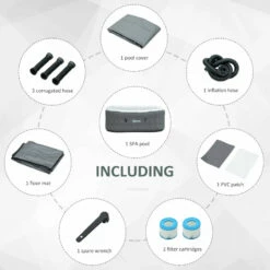 Outsunny Inflatable Hot Tub Spa Square For 4-6 People 180cm - Grey -OUTSUNNY Shop rlD3d618041c963e0 jpg