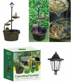 GardenKraft Cascading Fountain With 4 Lotus Leaves -OUTSUNNY Shop s l1200