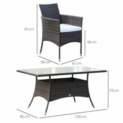 Outsunny Rattan Garden Furniture Dining Set 6-seater Patio Rectangular Table Cube Chairs Outdoor Fire Retardant Sponge Brown -OUTSUNNY Shop s2aa1217eecc29833 85cd33d2 d0f6 419c bd26 a68e705af165