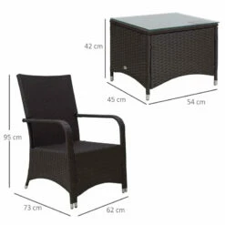 Outsunny Rattan Bistro Set - Brown -OUTSUNNY Shop sGMa1217eecc29ba2 jpg