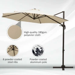 Outsunny Cantilever Parasol 3m - Beige 18 Outsunny Cantilever Parasol 3m - Beige -OUTSUNNY Shop sHtb101813d5badf2 jpg