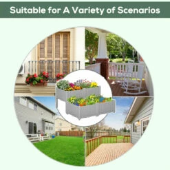 Outsunny Raised Bed Plastic Set Of 4 40x40x44cm - Grey 20 Outsunny Raised Bed Plastic Set Of 4 40x40x44cm - Grey -OUTSUNNY Shop sgM88c1859ffb36f2 jpg