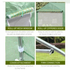 Outsunny Greenhouse Polytunnel 4.47x3x2m - Green -OUTSUNNY Shop sso88217e70dafc66 jpg
