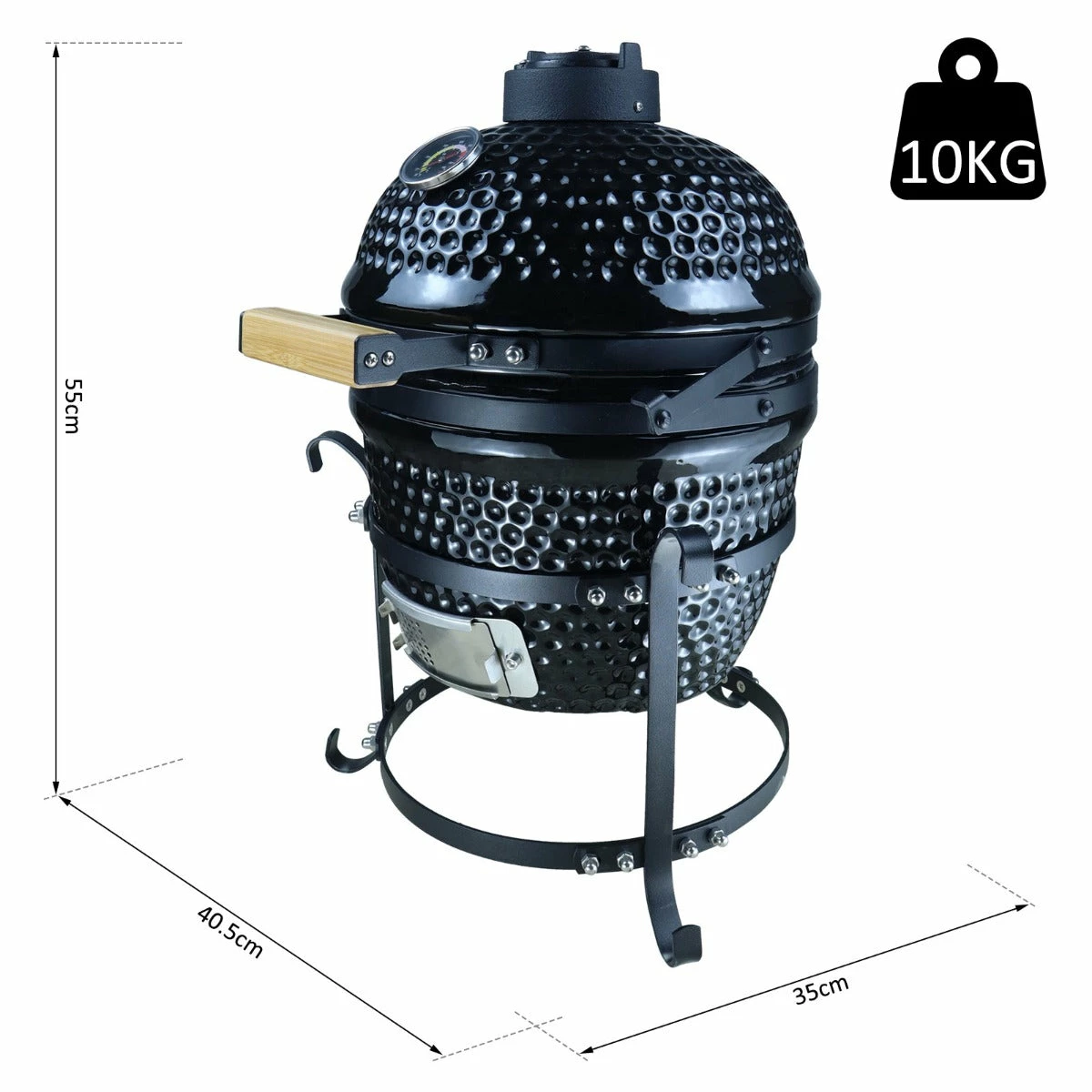 Outsunny Cast Iron Ceramic Kamado Charcoal BBQ Oven 7 Outsunny Cast Iron Ceramic Kamado Charcoal BBQ Oven - Image 5
