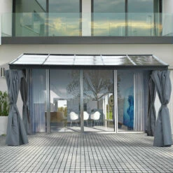 Outsunny Outdoor Lean To Pergola Gazebo 4 X 3m - Grey -OUTSUNNY Shop syv6ff17f62ef8c92 jpg