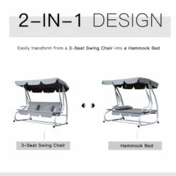 Outsunny Swing Seat 3 Seater - Grey -OUTSUNNY Shop tDG7561859afdf2a4 jpg