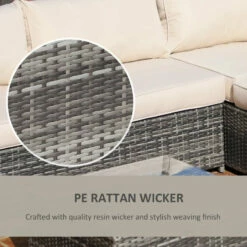 Outsunny Rattan Corner Sofa Set With Coffee Table - Beige -OUTSUNNY Shop tU188c17fc12b9ab6 jpg