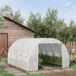 Outsunny Greenhouse Polytunnel 4x3x2m - White -OUTSUNNY Shop thJ6ff17f010117bb jpg