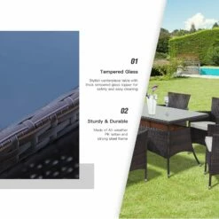 Outsunny Rattan Garden Furniture Dining Set 6-seater Patio Rectangular Table Cube Chairs Outdoor Fire Retardant Sponge Brown -OUTSUNNY Shop tpYb1017eecc29833 a328e02d 9545 46d3 a0c4 472252c8d943