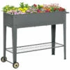 Outsunny Raised Garden Bed With Wheels And Bottom Shelf Outdoor 104 X 39 X 80cm -OUTSUNNY Shop txR98a1859f86008f jpg