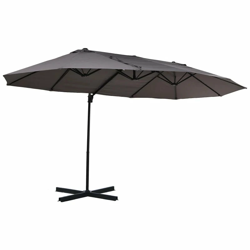Outsunny Double Parasol 4.6m - Grey 3 Outsunny Double Parasol 4.6m - Grey