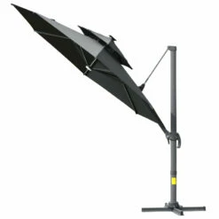 Outsunny Cantilever Banana Parasol With Solar Lights 3m - Dark Grey -OUTSUNNY Shop udpdaa1813d1402d2 jpg