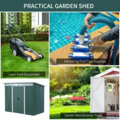 Outsunny Metal Garden Shed 260L X 133W X 200Hcm - Green -OUTSUNNY Shop vE288c18746d3c0b0 jpg
