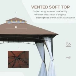 Outsunny Gazebo 3 X 3 Meter Brown -OUTSUNNY Shop vEcbe917e906a8448 0313baa5 9514 494a 87ed 7d1c31455a50