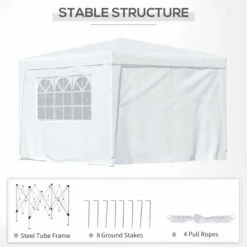 Outsunny Gazebo 2.95 M X 2.95 M - White -OUTSUNNY Shop vbxd4d185156050d4 jpg