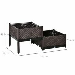Outsunny 2-Piece Raised Garden Bed Planter Box Brown -OUTSUNNY Shop vcJa1217edc659cf3 dcd71125 0282 4be6 80fc 07a73c3fce6a