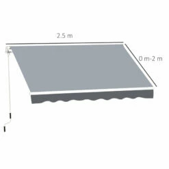 Outsunny Retractable Awning 2.5m X 2m - Grey -OUTSUNNY Shop w99a1217f62ef8cd7 jpg