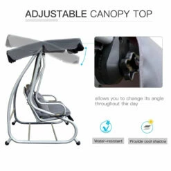 Outsunny Swing Seat 3 Seater - Grey -OUTSUNNY Shop wQNa091859afdf2a2 jpg