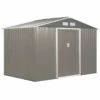 Outsunny Storage Shed In Galvanised Steel With Sliding Door 9ft X 6ft - Grey