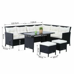 Outsunny Rattan Corner Sofa Set With Table And Footstools - Black -OUTSUNNY Shop wm2a1217eecc29106 jpg