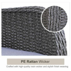 Outsunny Garden Sofa Chair & Stool With Table Set - Grey -OUTSUNNY Shop wnp88c17eecc2916a jpg