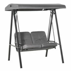 Outsunny- Cushioned Swing Chair With Canopy - Grey