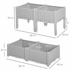Outsunny Raised Bed Plastic Set Of 4 40x40x44cm - Grey 17 Outsunny Raised Bed Plastic Set Of 4 40x40x44cm - Grey -OUTSUNNY Shop xXta121801c80ad8e jpg