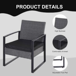Outsunny Rattan Bistro Set - Grey 18 Outsunny Rattan Bistro Set - Grey -OUTSUNNY Shop xf5b1017eecc2a4de jpg